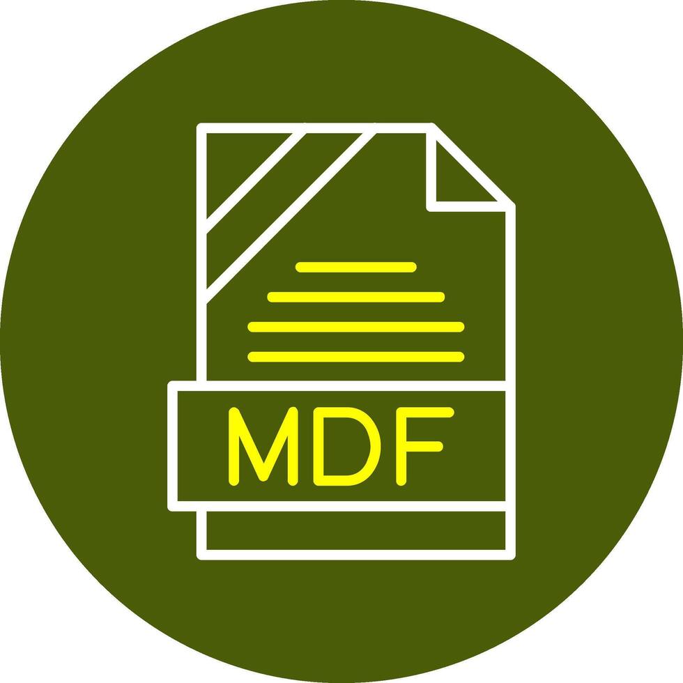 mdf formato mínimo línea dos color icono vector