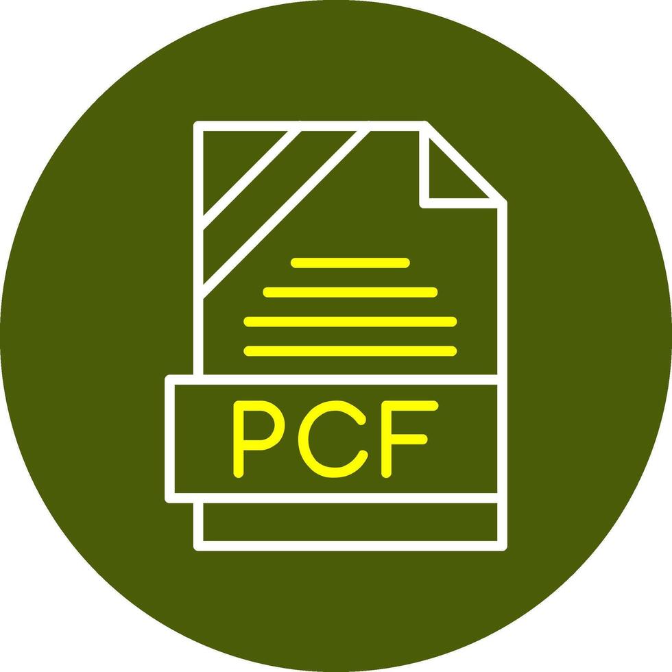 PCF Format Minimal Line Two Color Icon vector