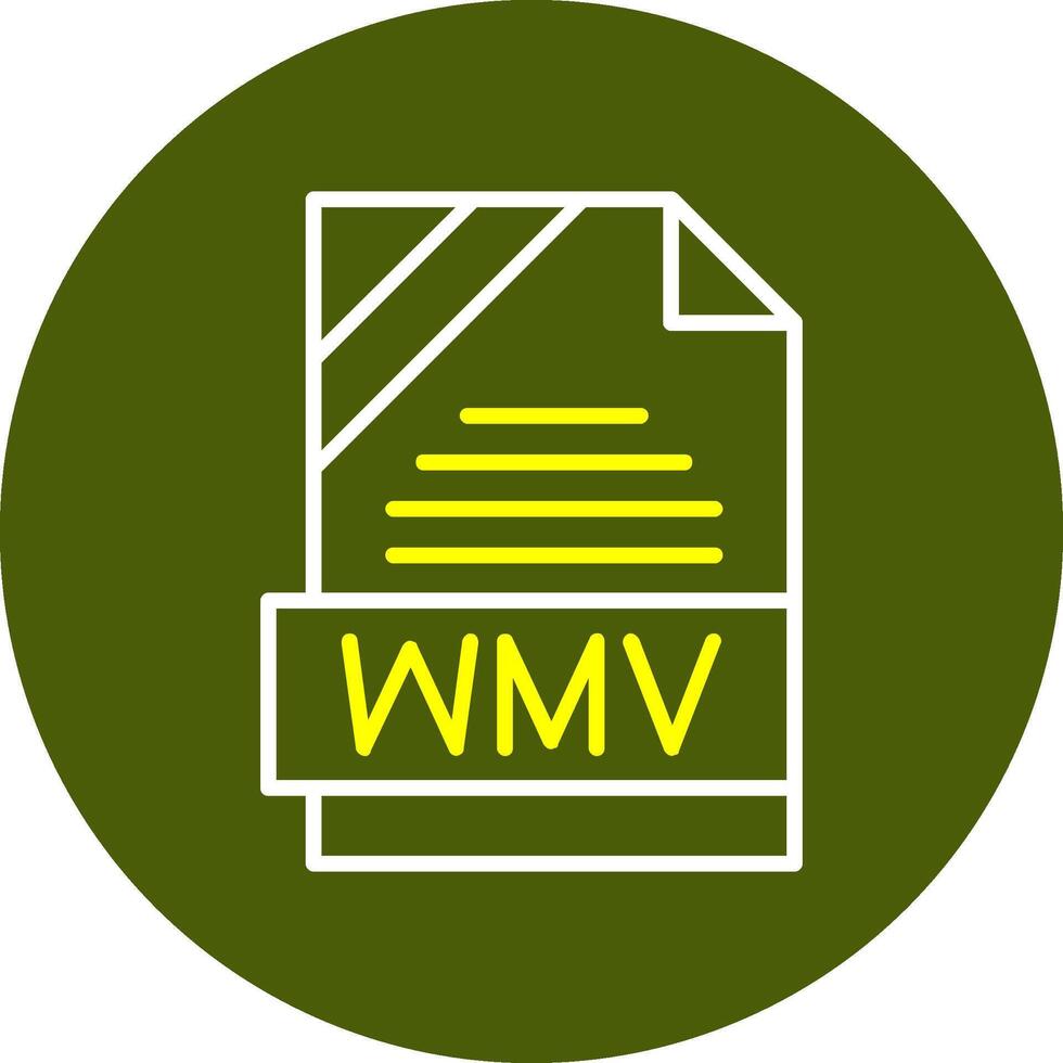 WMV Format Minimal Line Two Color Icon vector
