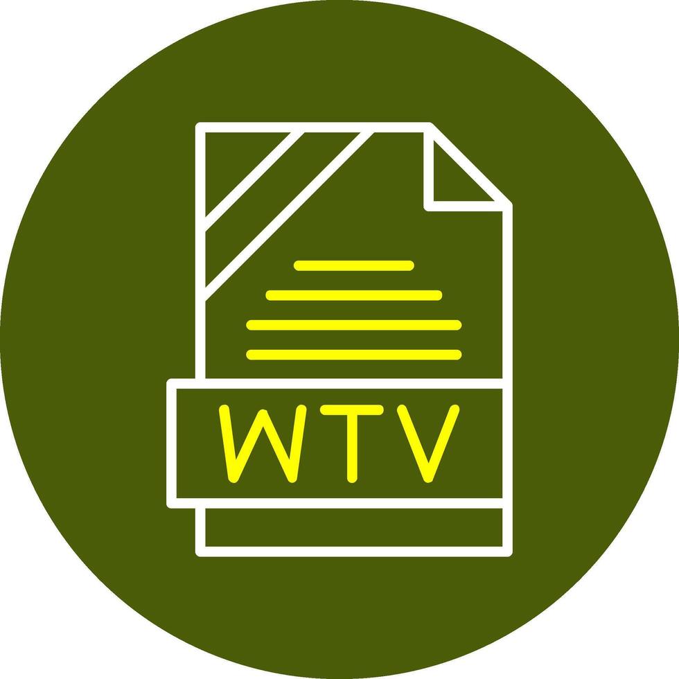 WTV Format Minimal Line Two Color Icon vector