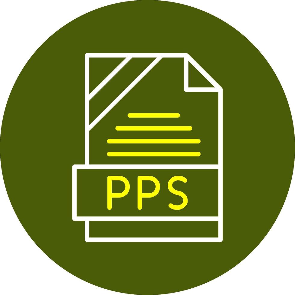 pps formato mínimo línea dos color icono vector