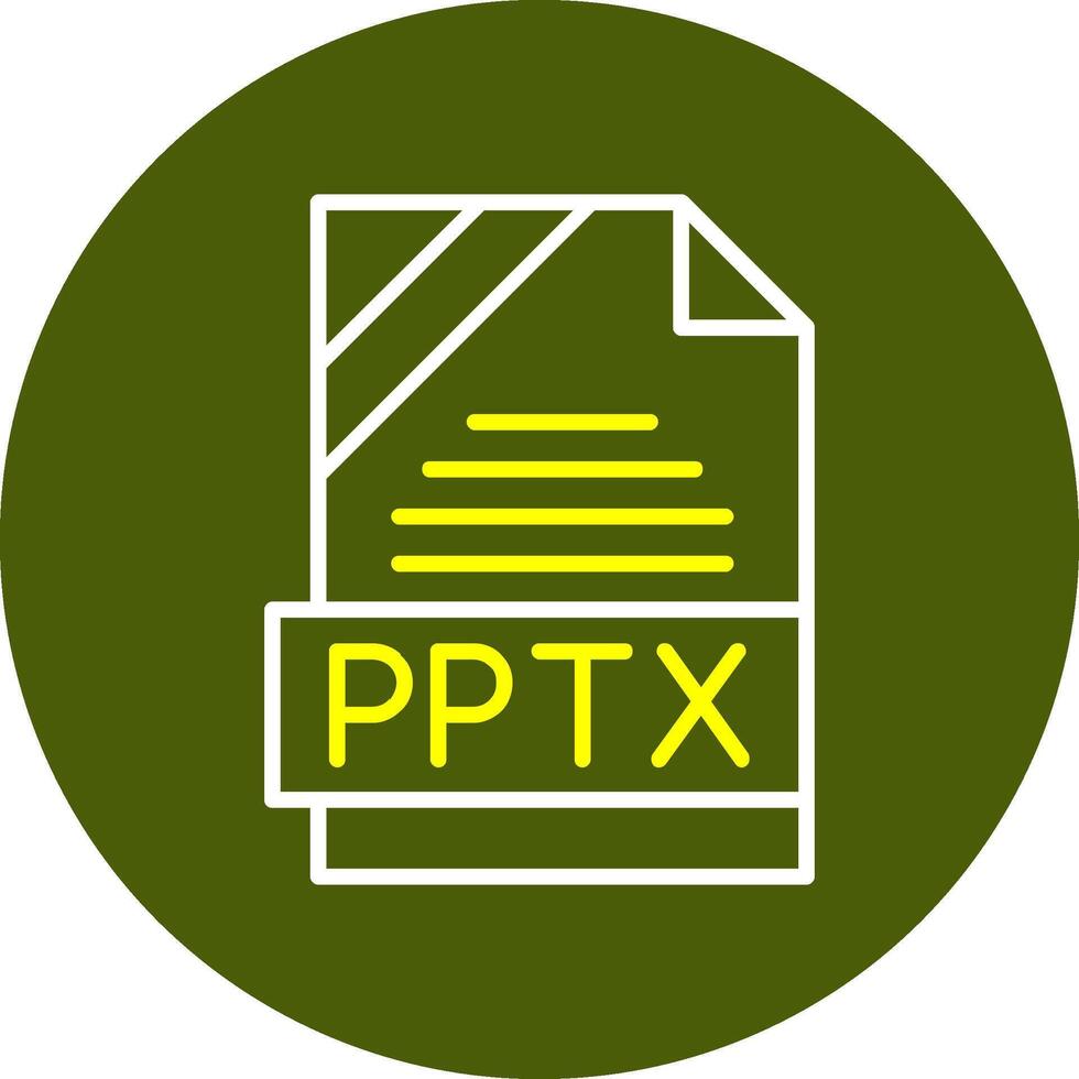 PPTX Format Minimal Line Two Color Icon vector
