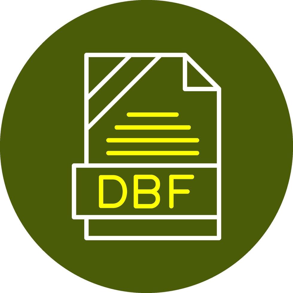 dbf formato mínimo línea dos color icono diseño vector