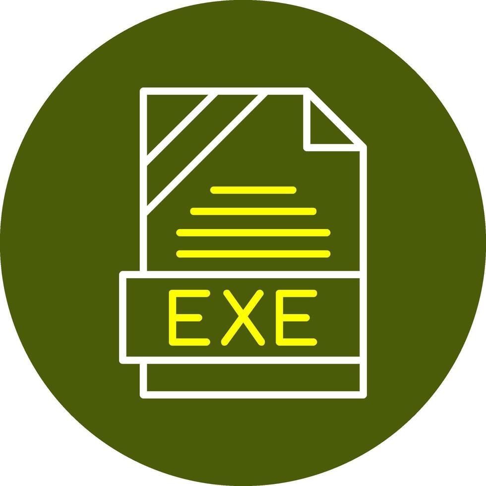 EXE Format Minimal Line Two Color Icon vector