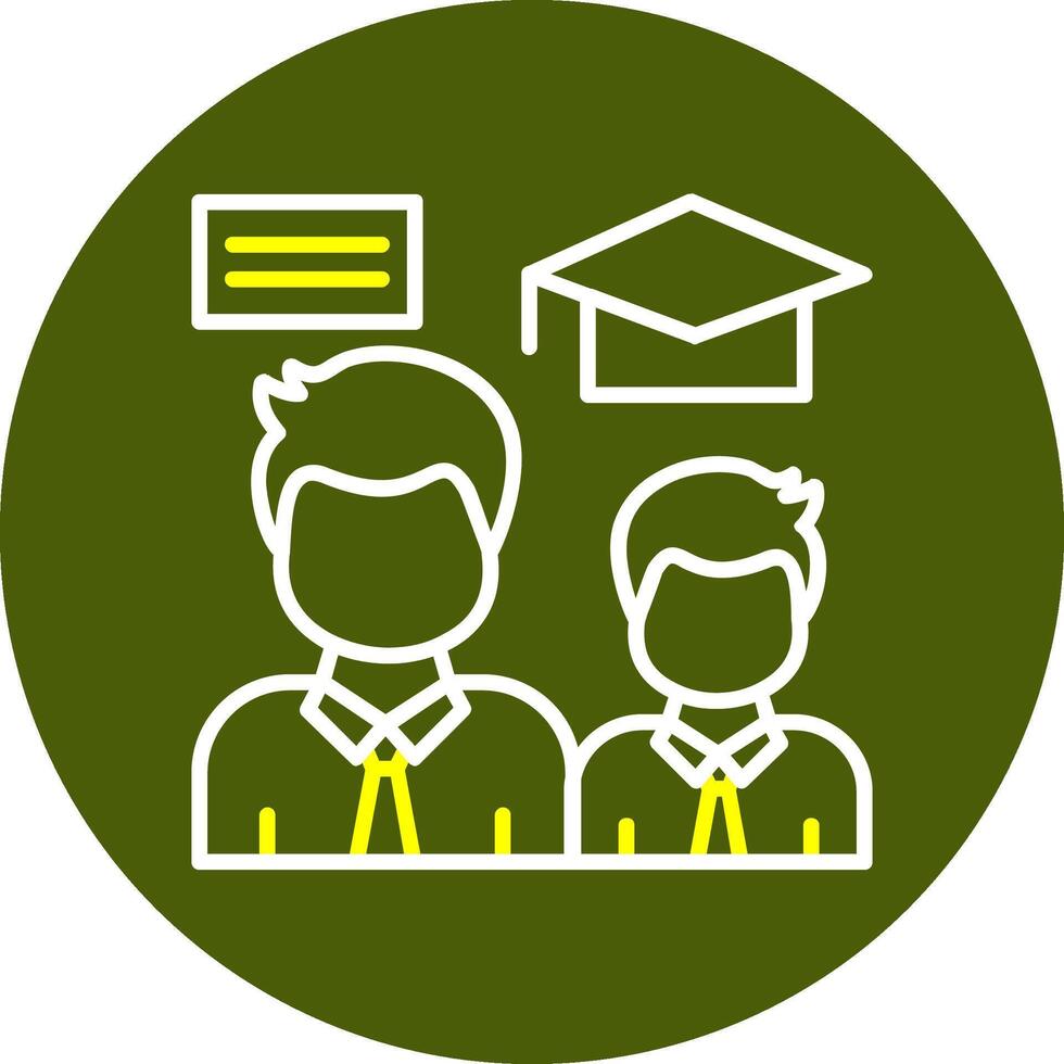 Alumni Network Minimal Line Two Color Icon vector