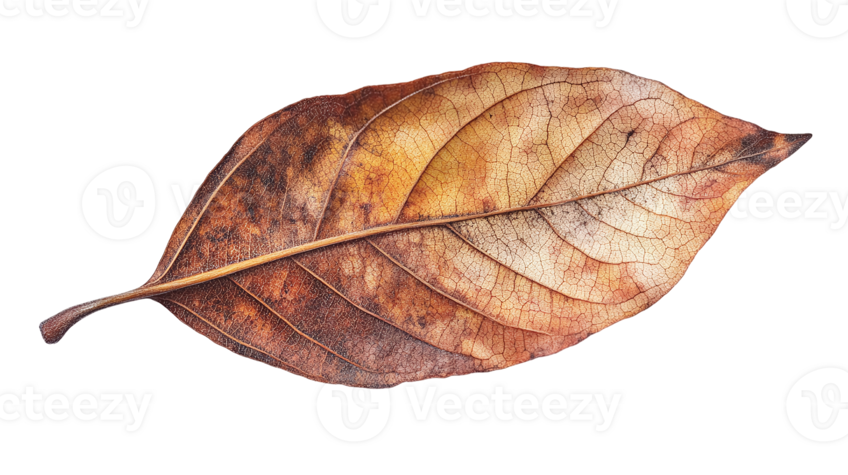 Realistic autumn leaf, with transparent background, for seasonal design projects, nature-themed graphics, and fall-themed visuals in high-resolution format png