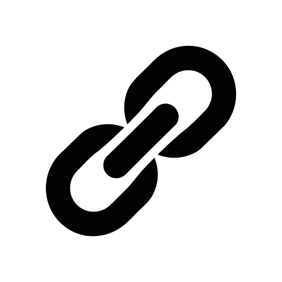 Black Chain Link Icon on White Background Connection, Unity, and Security vector