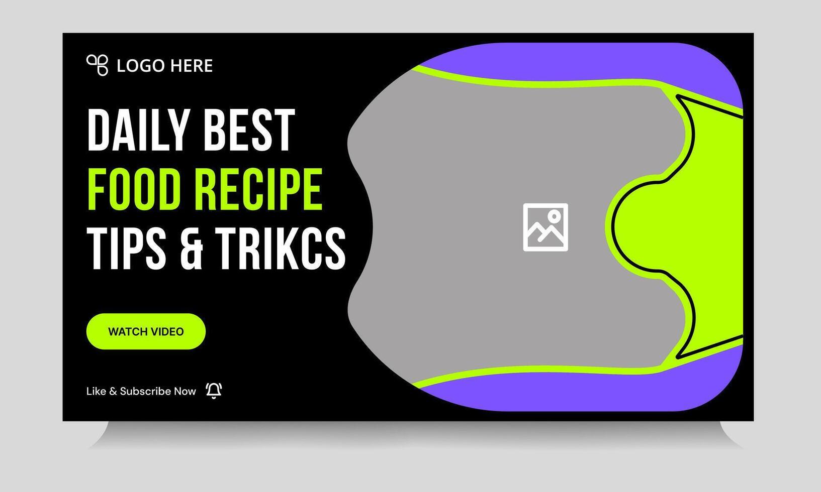 Customizable food recipe techniques cover banner design, daily food review tips and tricks thumbnail banner design, customizable eps 10 file format vector