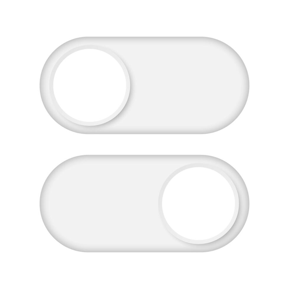 On off toggle switches for user interface and web design elements vector