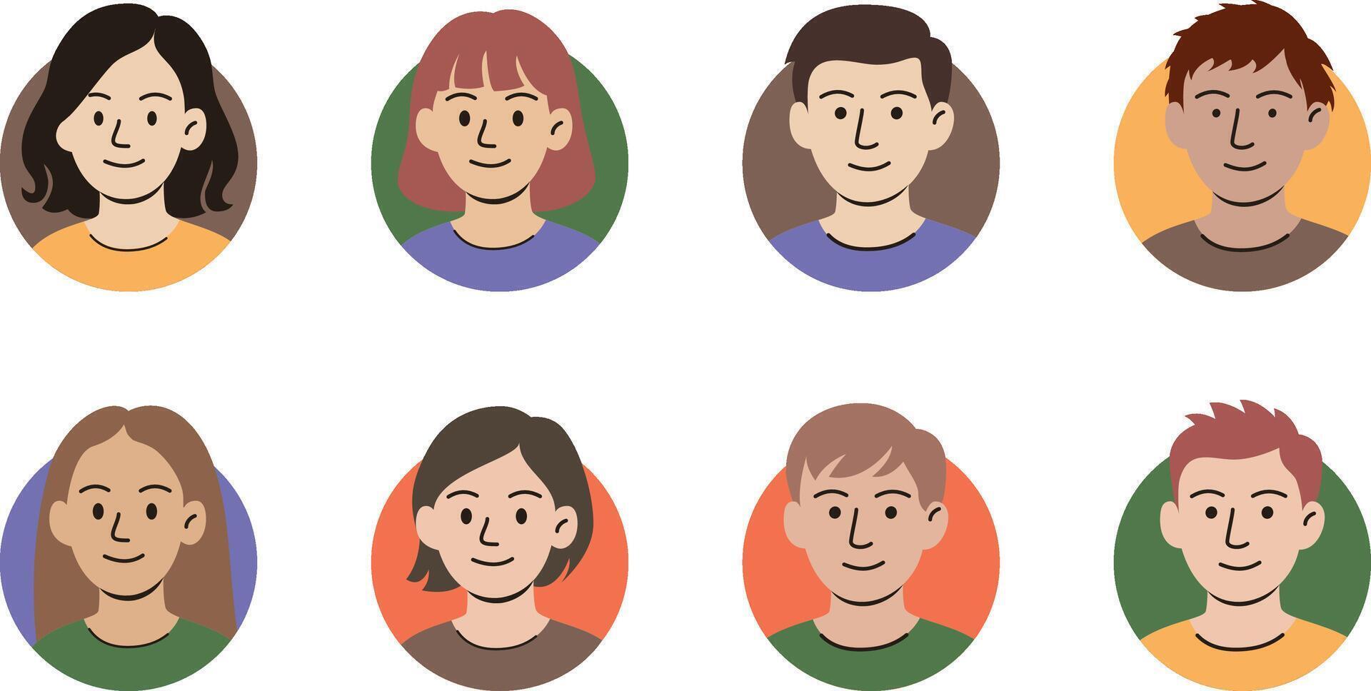 Diverse people avatar icons collections for social media networking website app design and development vector