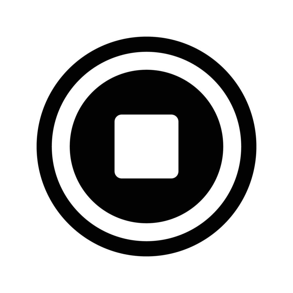 Stop button icon, Black stop button icon design. vector