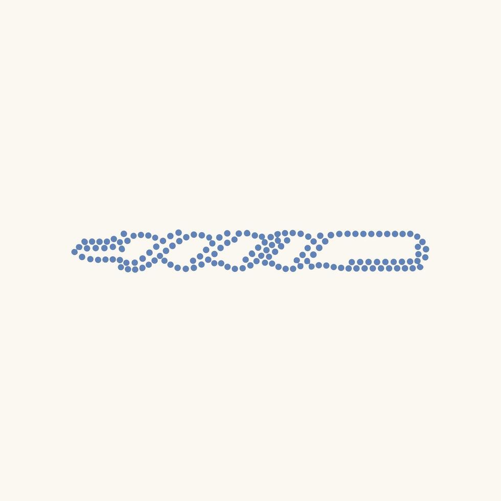 Minimalist Abstract Pattern Composed of Blue Dots Forming a Continuous Line on a Light vector