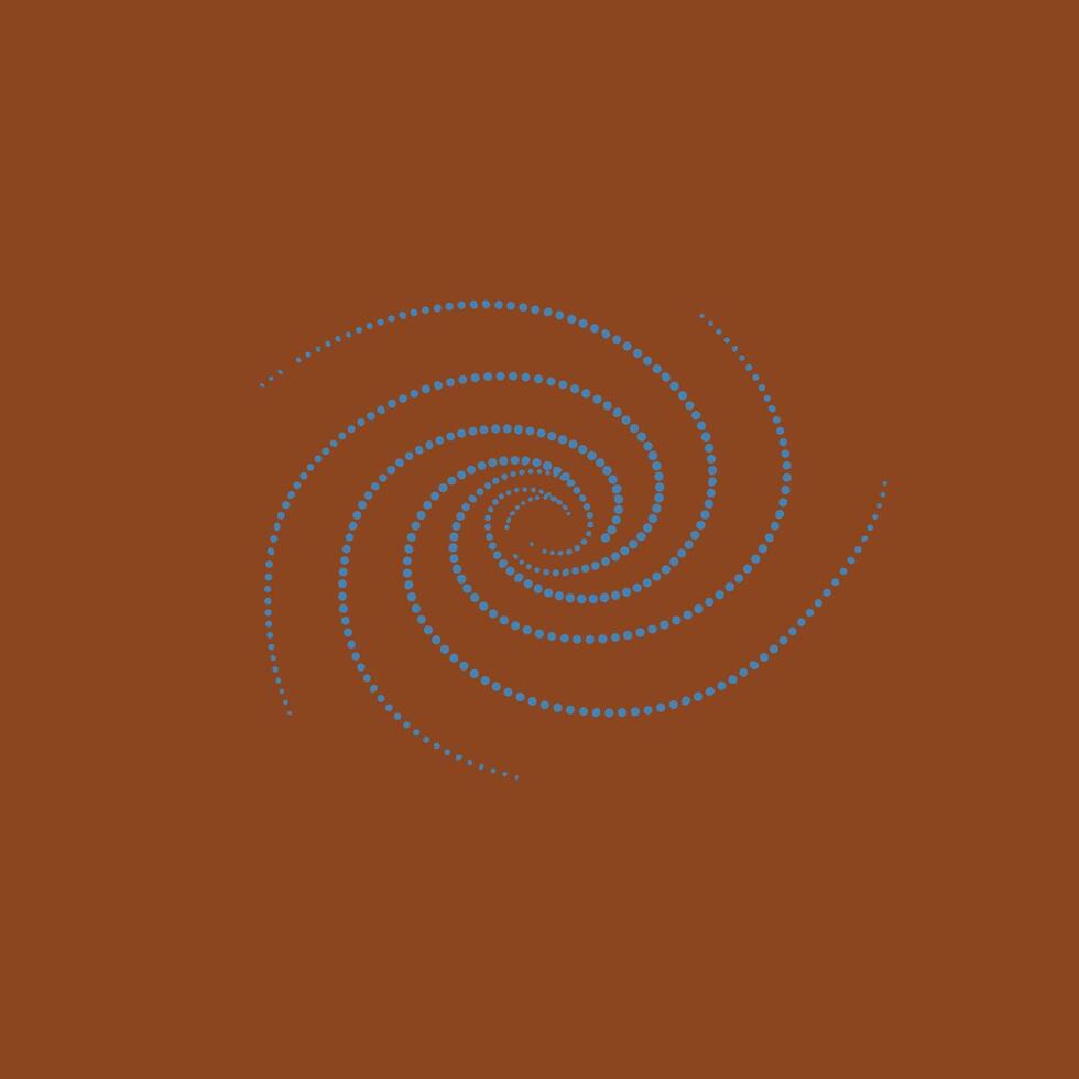 Abstract spiral pattern composed of small blue dots on a warm brown , creating a dynamic and mesmerizing visual effect vector
