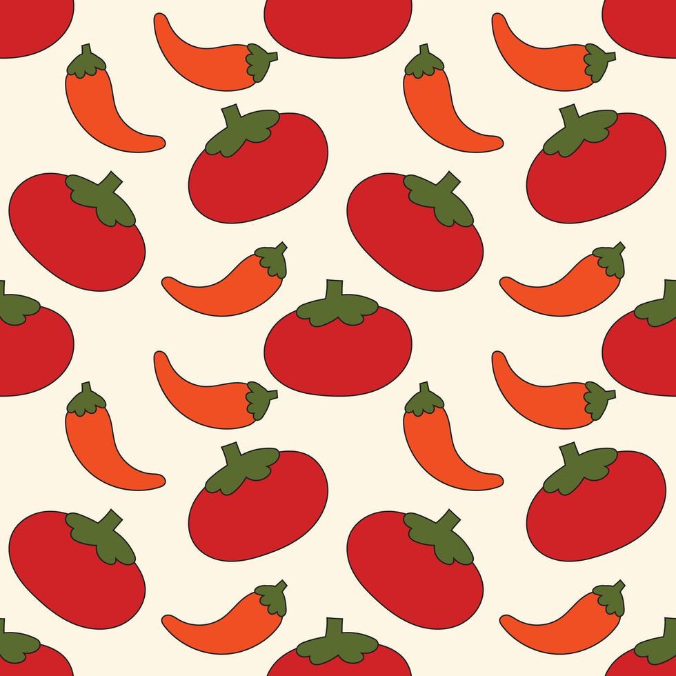 Design template tomato chili repeat loop vector