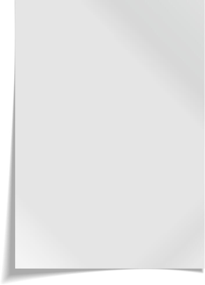 Blank sheet of white paper with copy space. A4 paper with shadow. vector