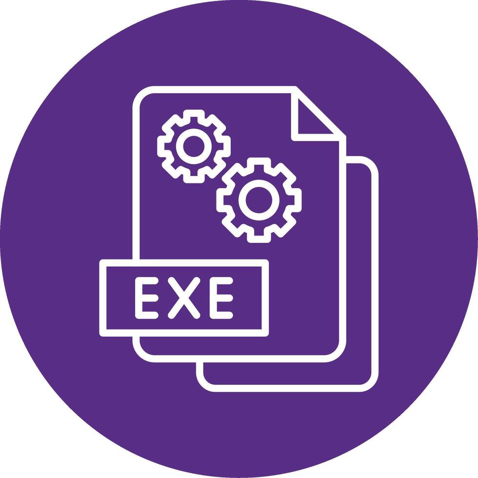 Executable EXE File Multi Color Circle vector