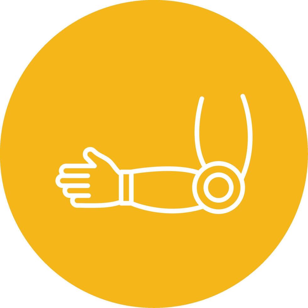 biónico protésico brazo multi color circulo vector