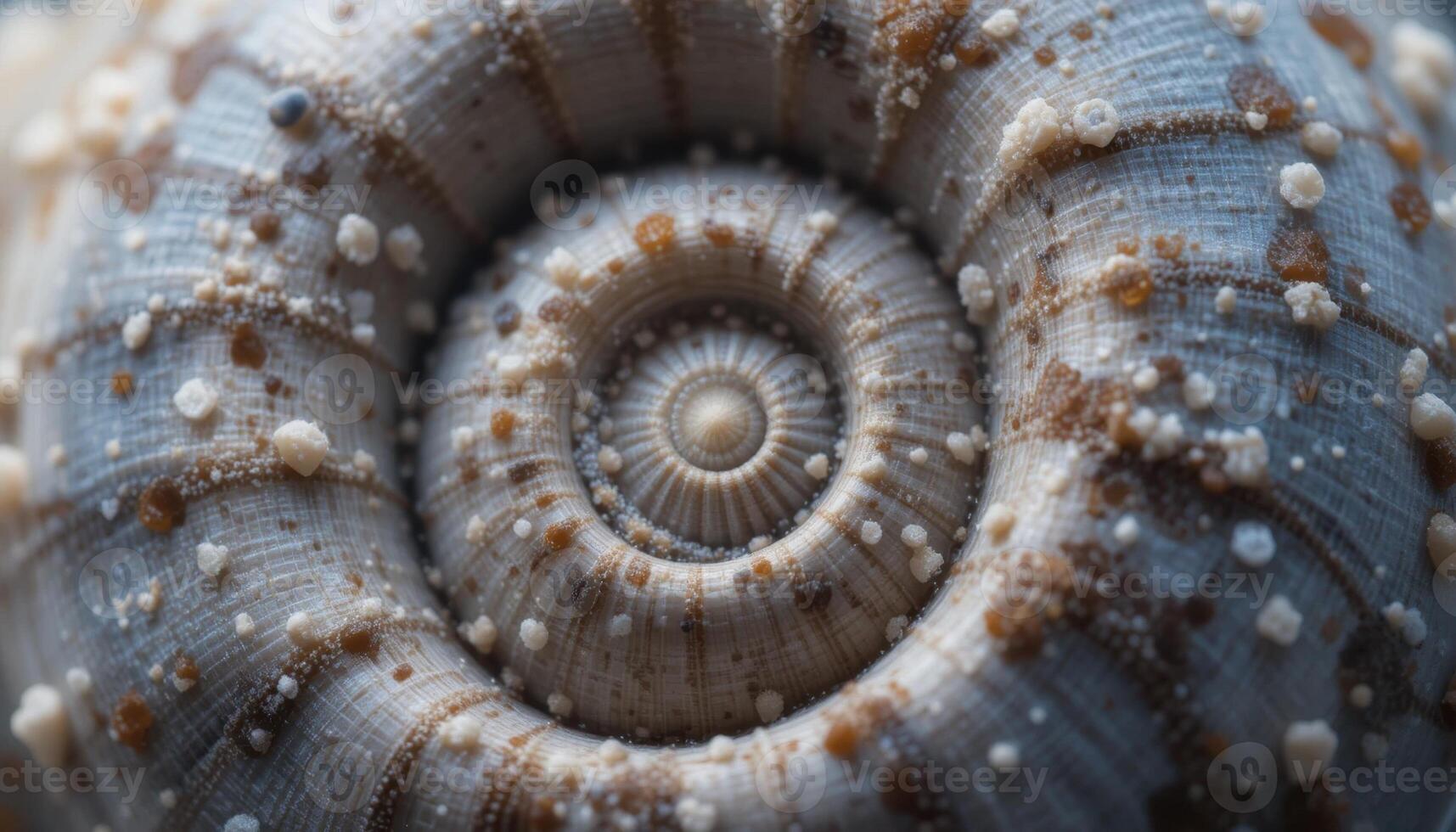 Close-up View of a Spiral Shell Showcasing Intricate Patterns and Textures in Natural Light photo