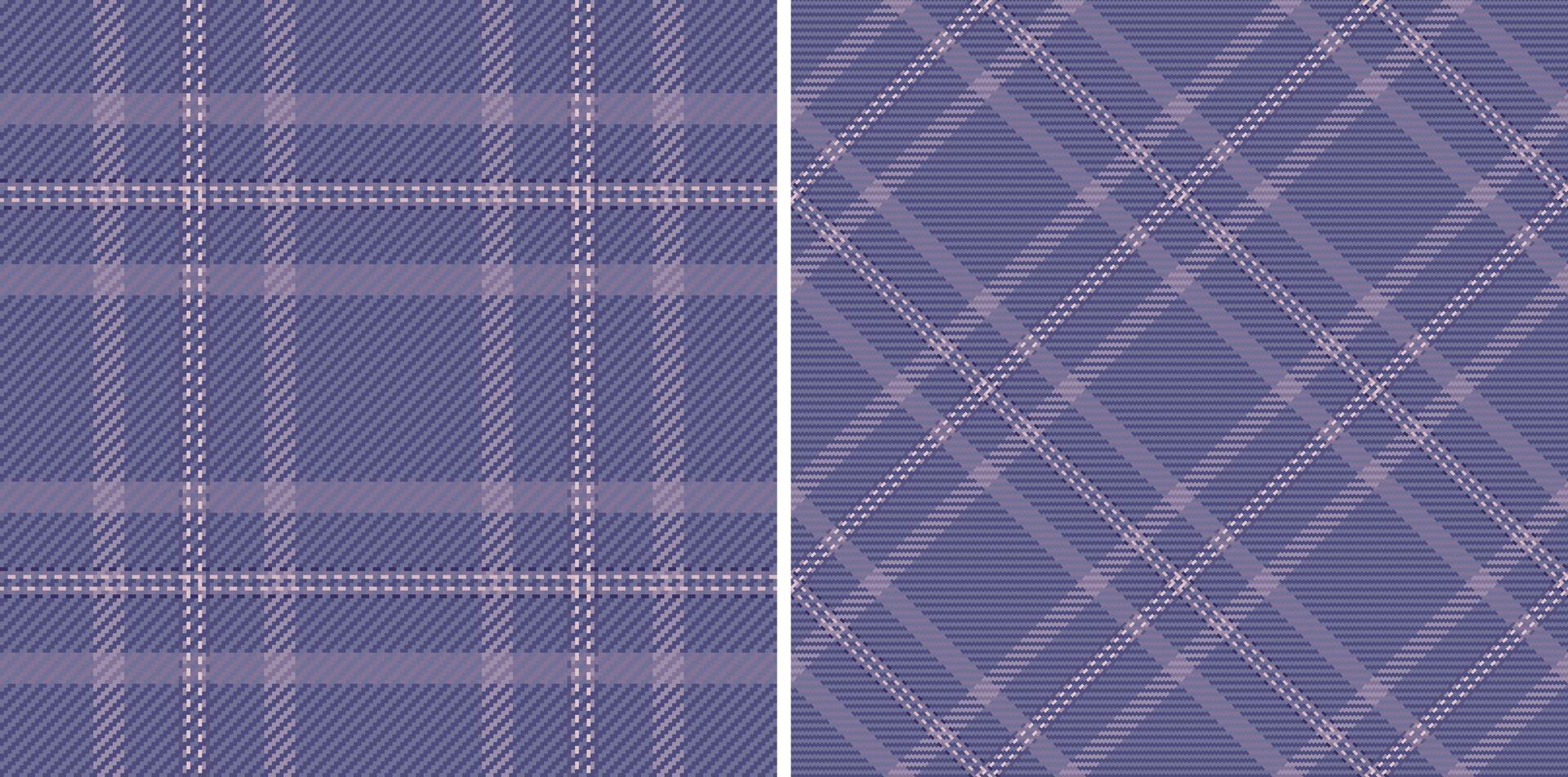 Textile tartan fabric of check plaid with a pattern texture background seamless. Set in dark colors for pillow arrangement on bed. vector