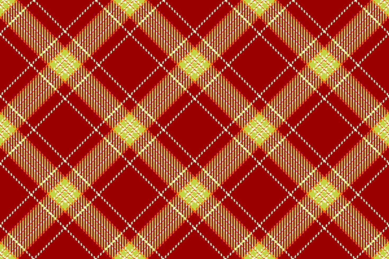 Effect check plaid , robe fabric background pattern. Folded texture seamless tartan textile in red and lime colors. vector