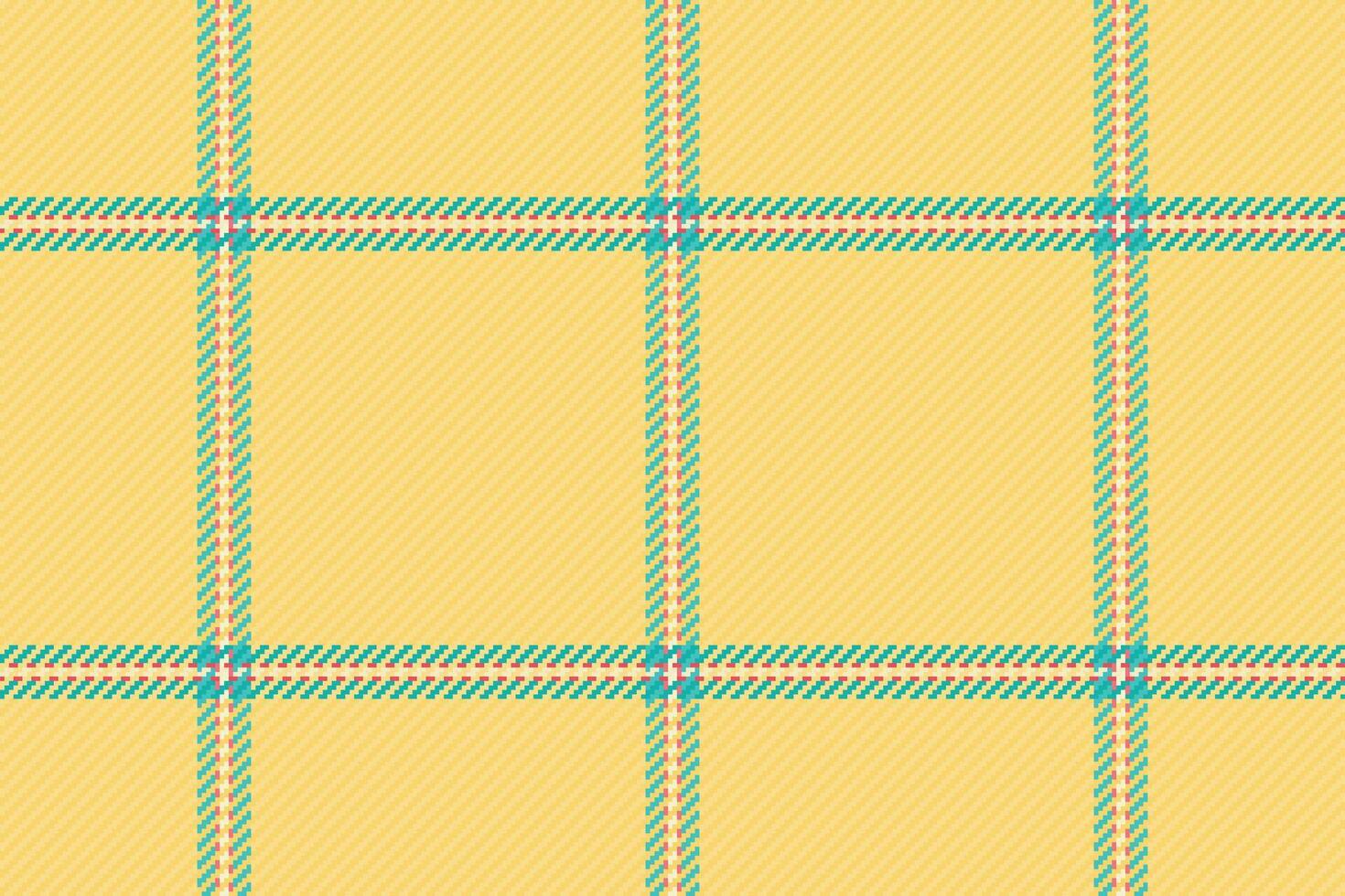 Platform textile background plaid, vichy texture fabric seamless. Colorful pattern tartan check in amber and teal colors. vector