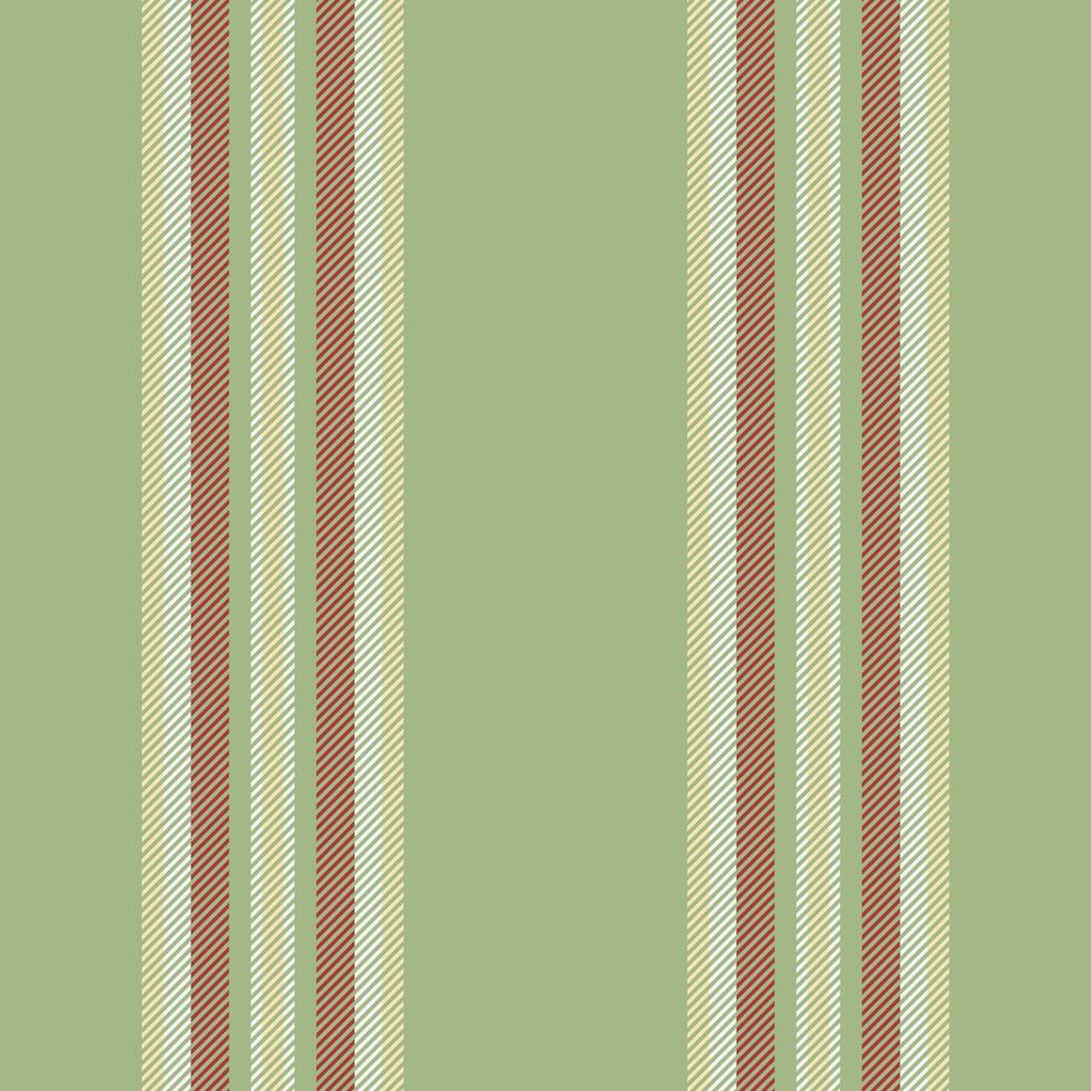 Elegant striped pattern in muted tones of green, beige, brown, and white. Ideal for textile design, backgrounds, and various creative projects. vector