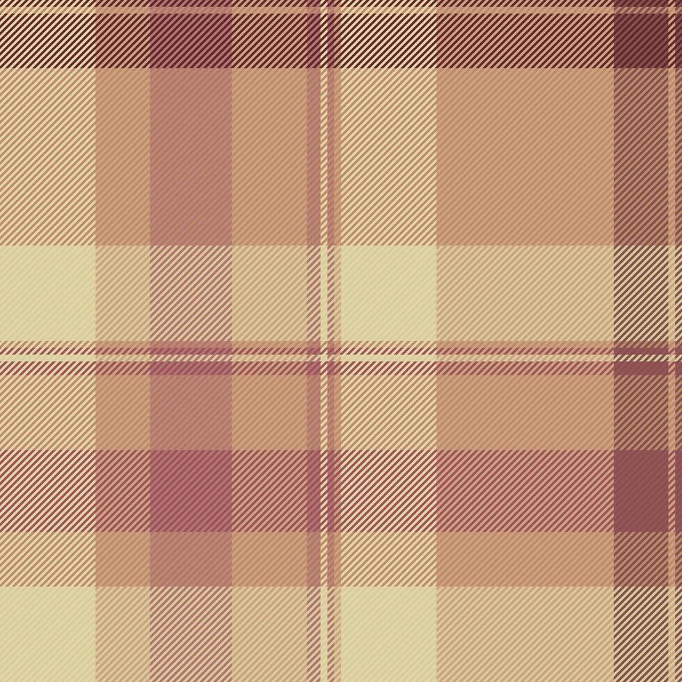 Styling check tartan fabric, age textile background texture. Femininity seamless plaid pattern in orange and red colors. vector