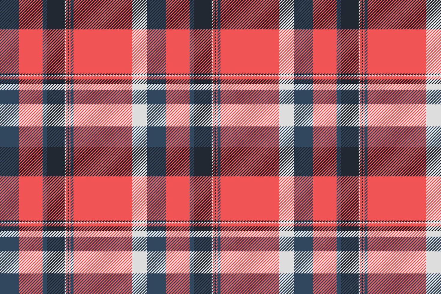 Classic plaid pattern. A timeless textile design with intersecting lines in red and blue, offering warmth and style. Ideal for backgrounds, fashion or festive concepts. vector