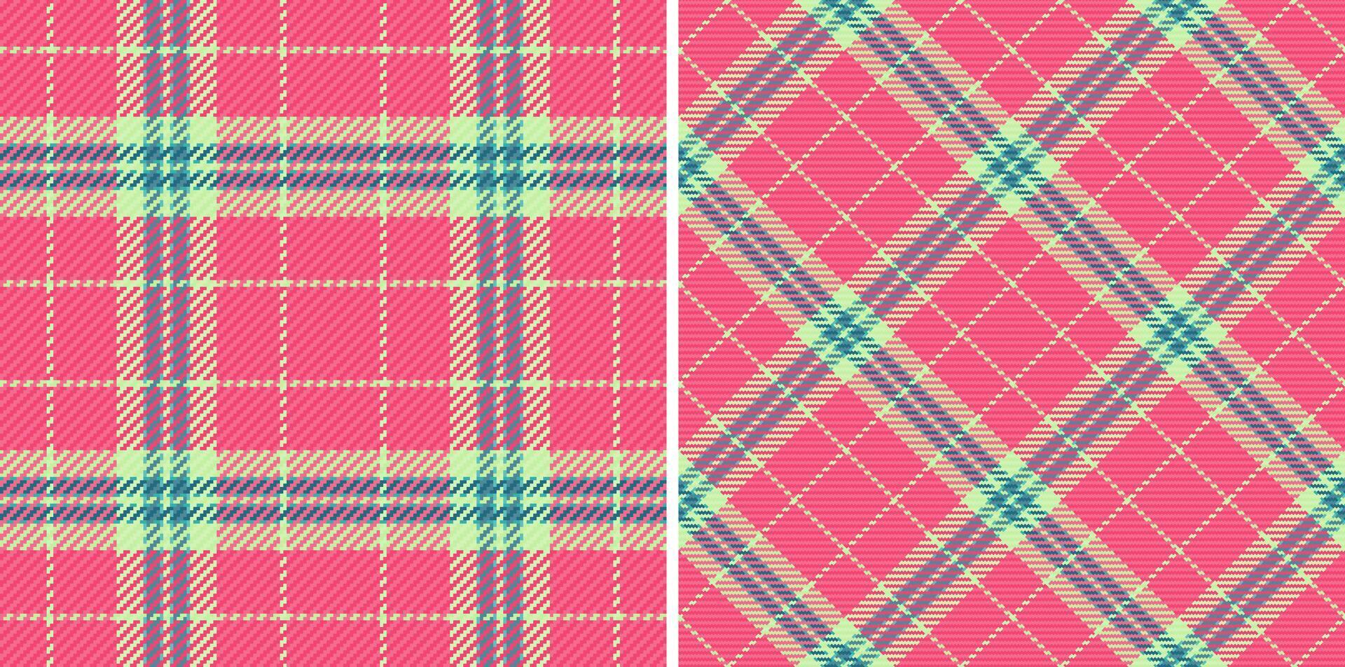 fabric seamless of pattern texture textile with a tartan check background plaid. Set in happy colors. Textured wall paint. vector