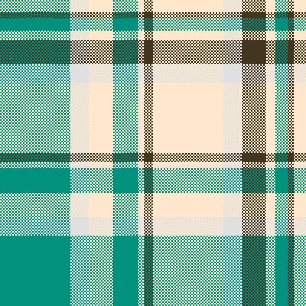 Detailed pixelated plaid pattern in neutral hues. Ideal for backgrounds, textiles, design projects, and evoking a sense of heritage and classic style. Versatile and timeless. vector