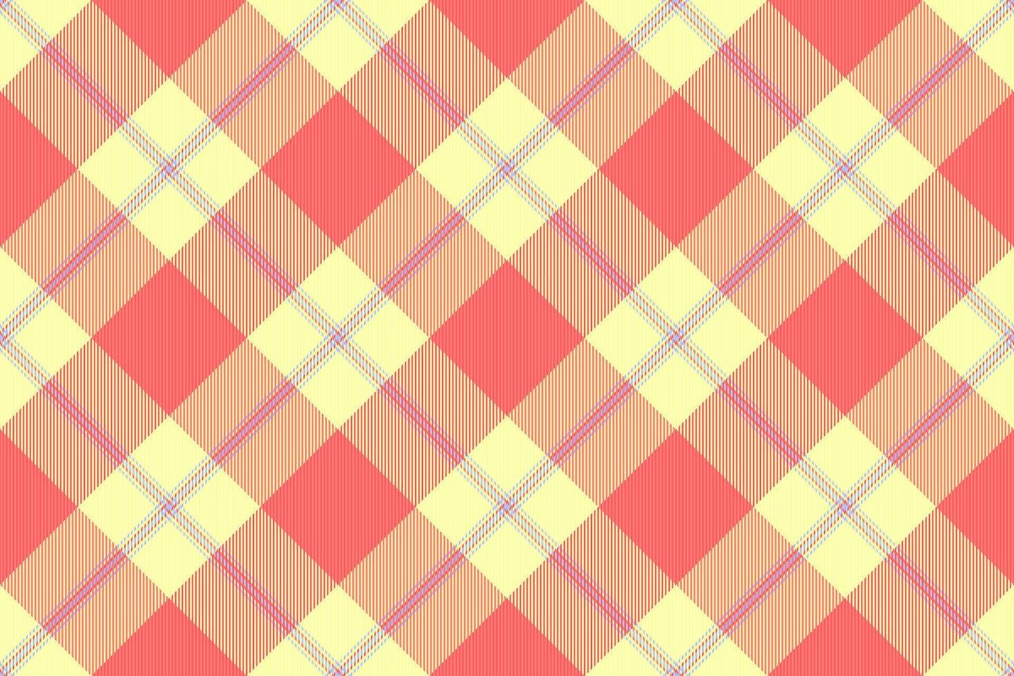 Purity seamless tartan, real textile plaid pattern. Official background texture check fabric in red and light colors. vector
