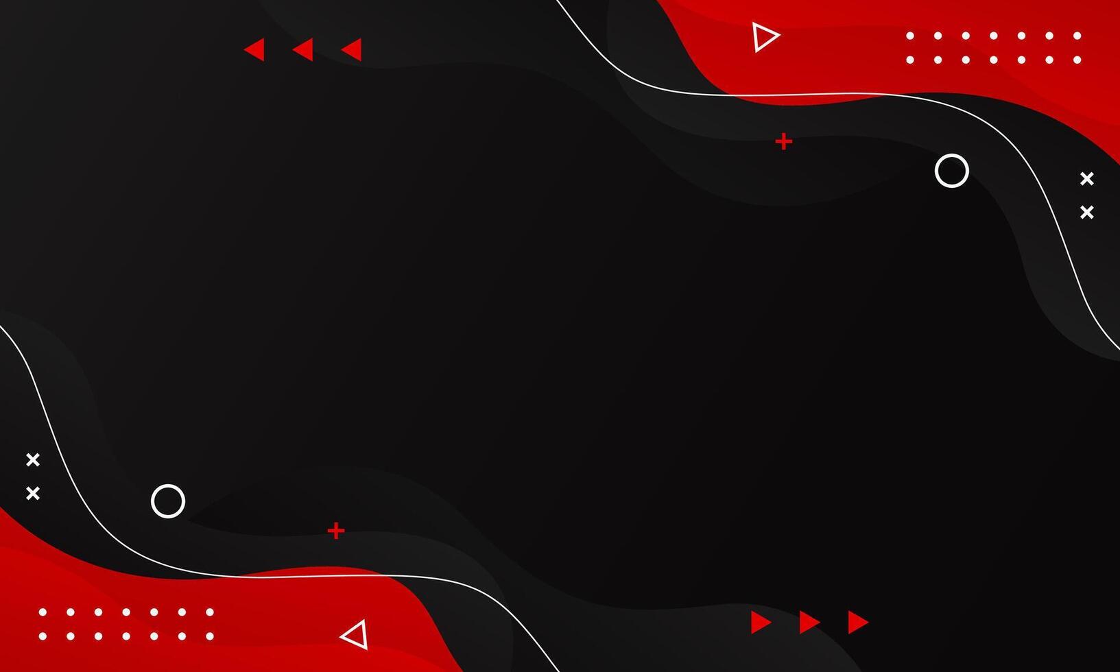 Abstract black and red fluid wave background with geometric shapes. Modern dynamic wallpaper. Template banner background for sales, business, ads, events, web, pages, and more vector