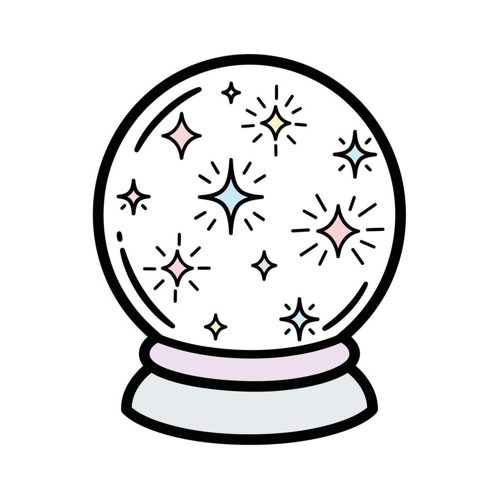 Crystal Ball with Sparkles - Fortune Telling, Magic, Future, Divination Icon, design element vector