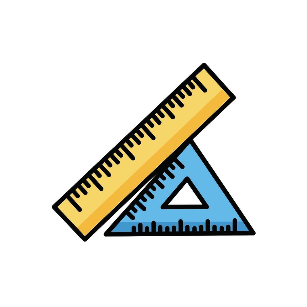 Rulers and Triangle Ruler Icon Measurement, Geometry, Math Tools, graphic vector