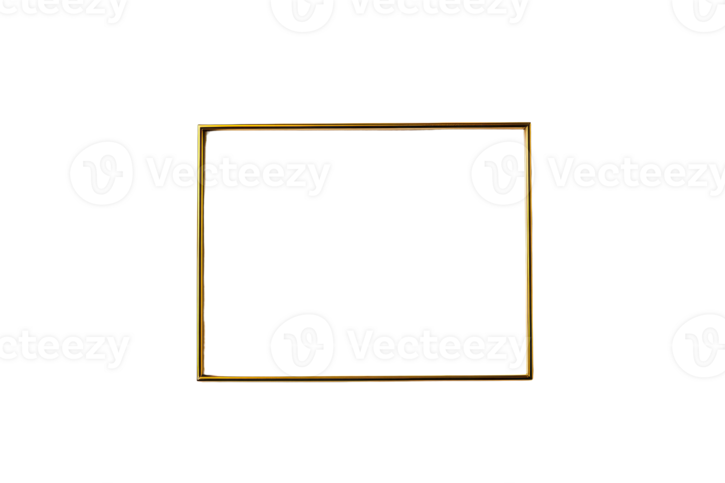 A simple, elegant gold square frame with minimalist design, perfect for highlighting artwork or photographs. frame sleek lines and shiny finish add touch of sophistication to any decor png