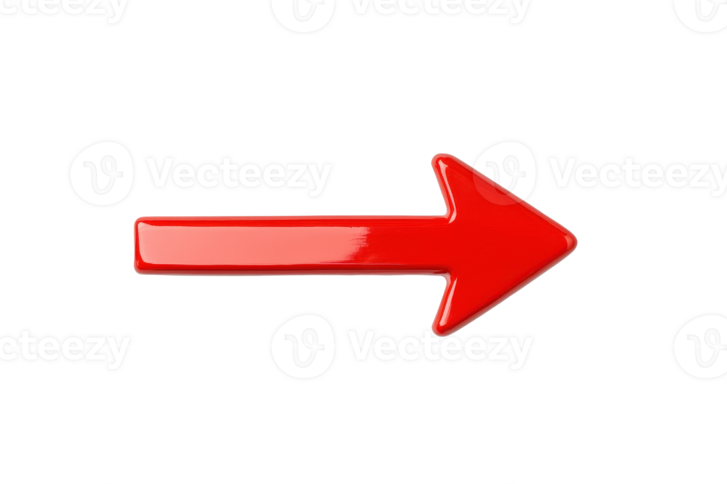 A shiny red arrow pointing to right on transparency background, symbolizing direction and movement. glossy finish adds modern touch to simple design png