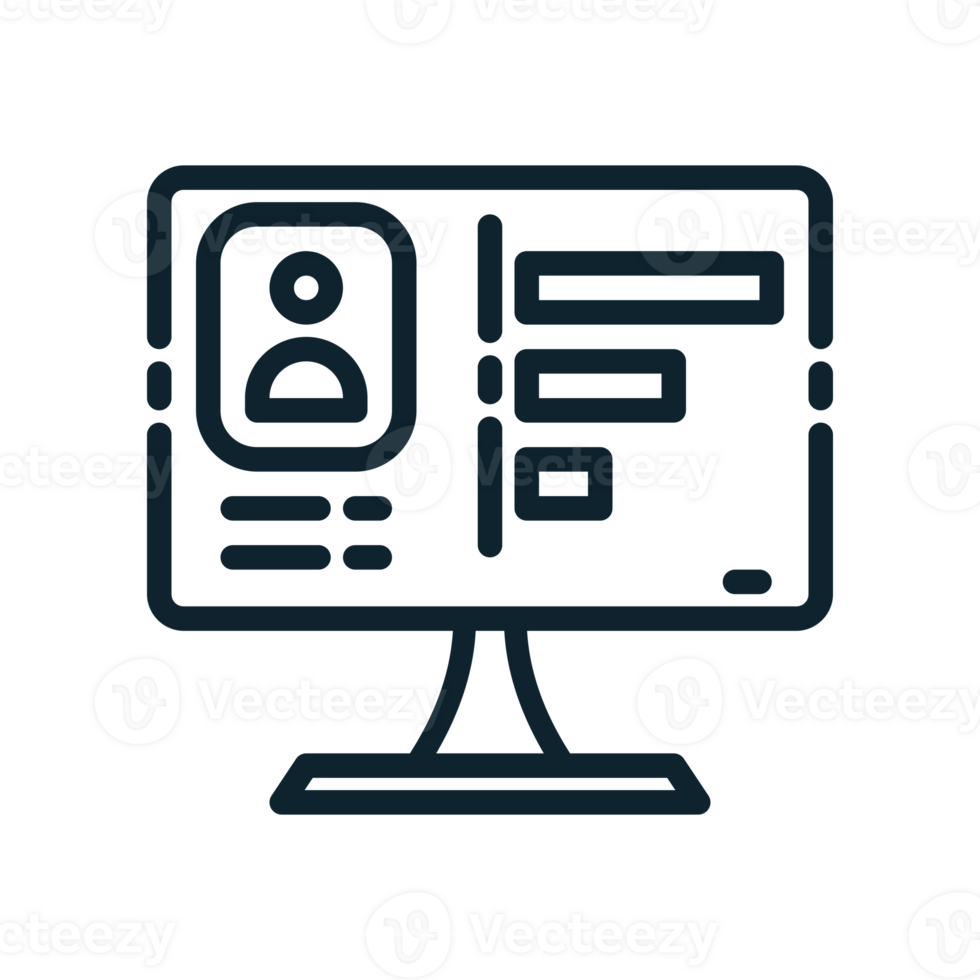 Digital Identity Icon in line style. Perfect for apps, websites, UI UX, presentations, or infographics. Editable illustration file with clean design and modern design. Transparent background. png