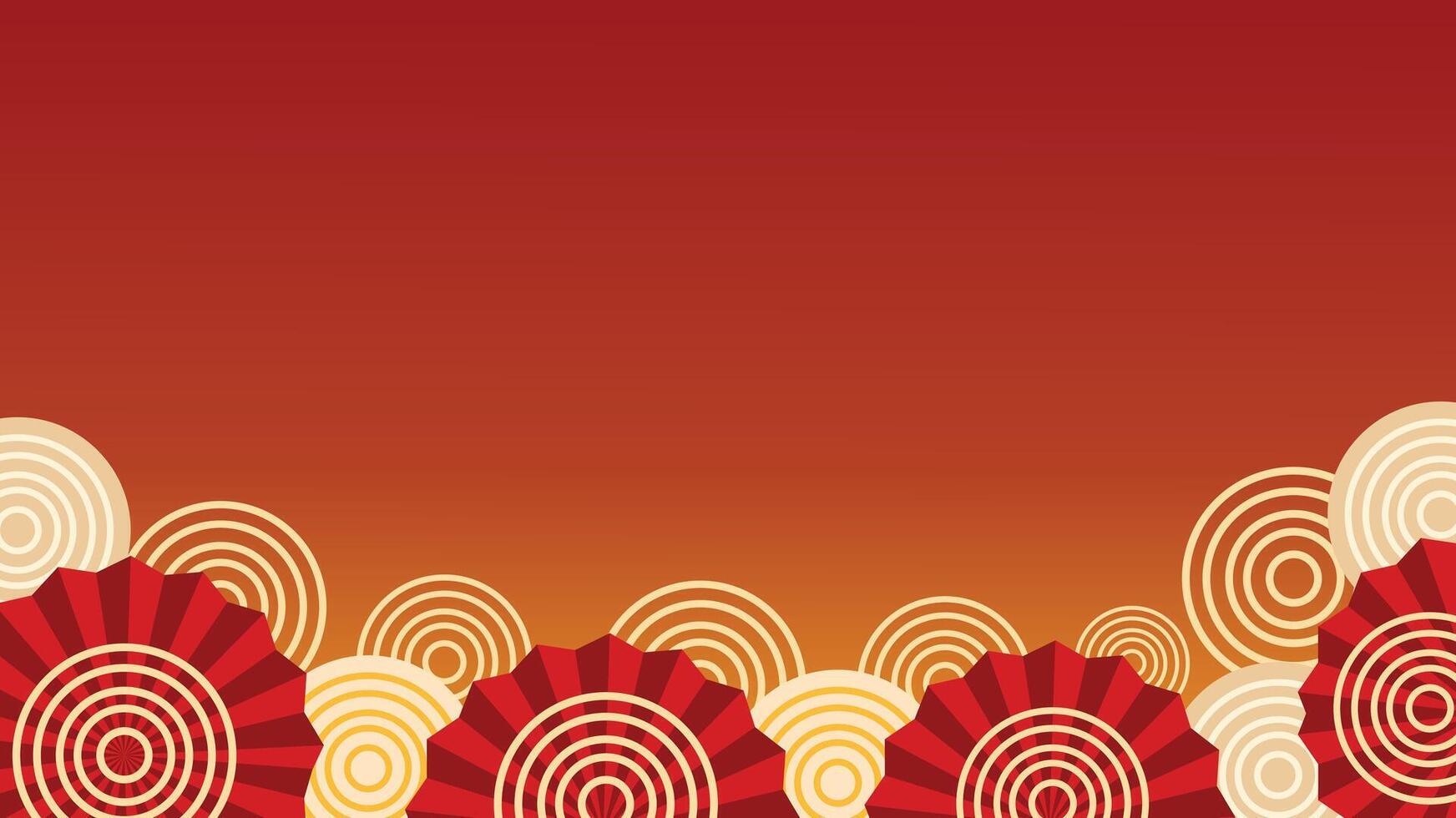 Red gradient background with circular patterns for festival design vector
