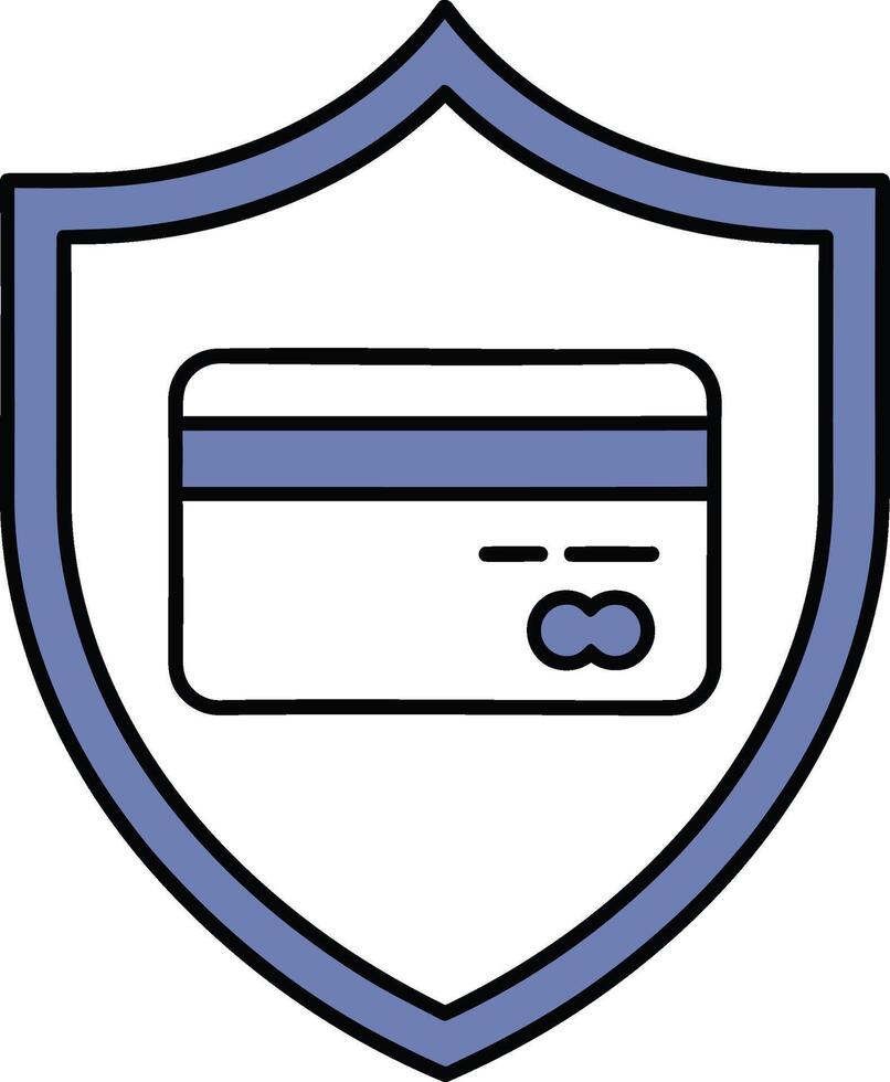 Credit Card Security Shield Icon for Secure Transactions. vector