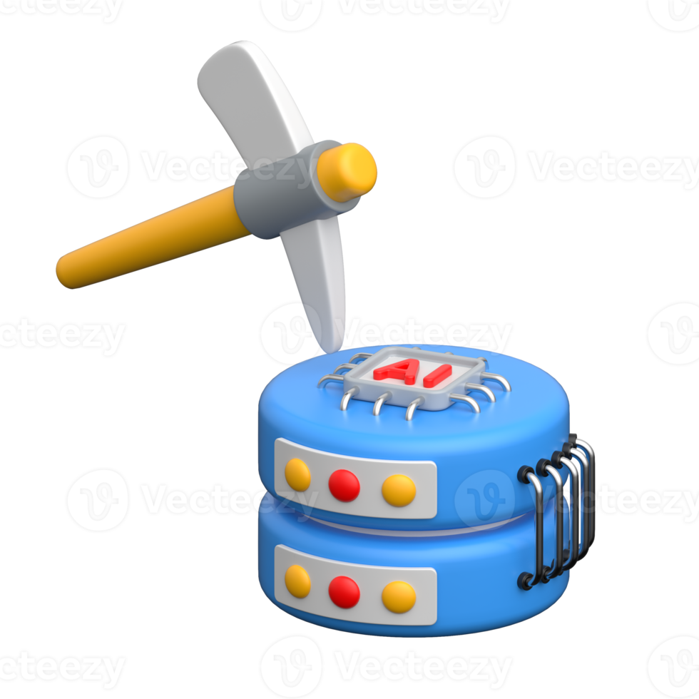 3d pioche exploitation minière crypto-monnaie base de données pour blockchain technologie. png