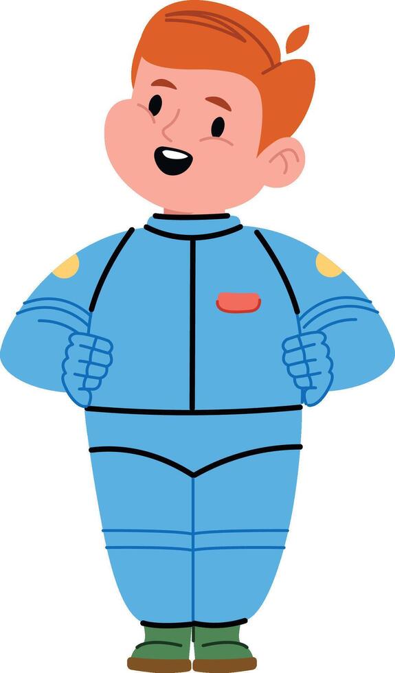 Smiling Astronaut in Spacesuit vector