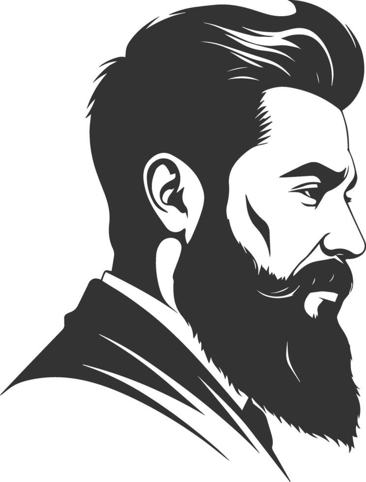 Art of man with beard and mustache versatile vector