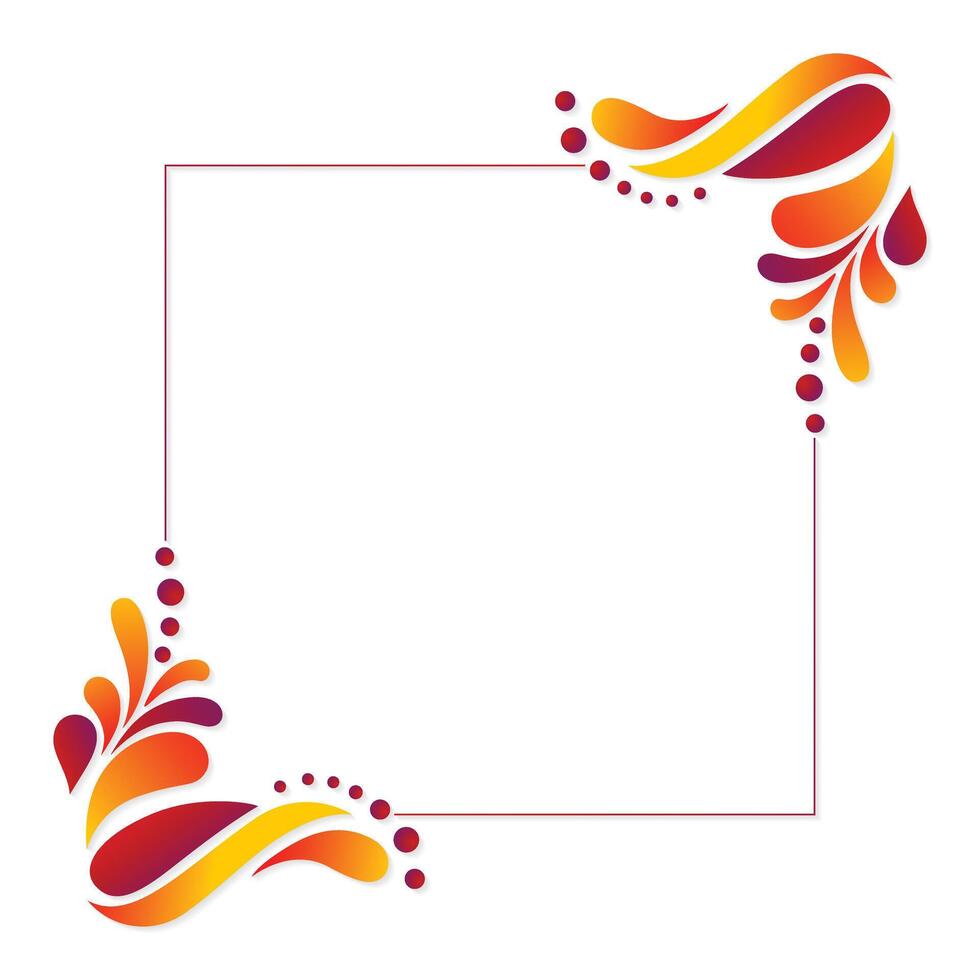 Abstract Ornamental Frame Design with Gradient Color and Dotted Details vector