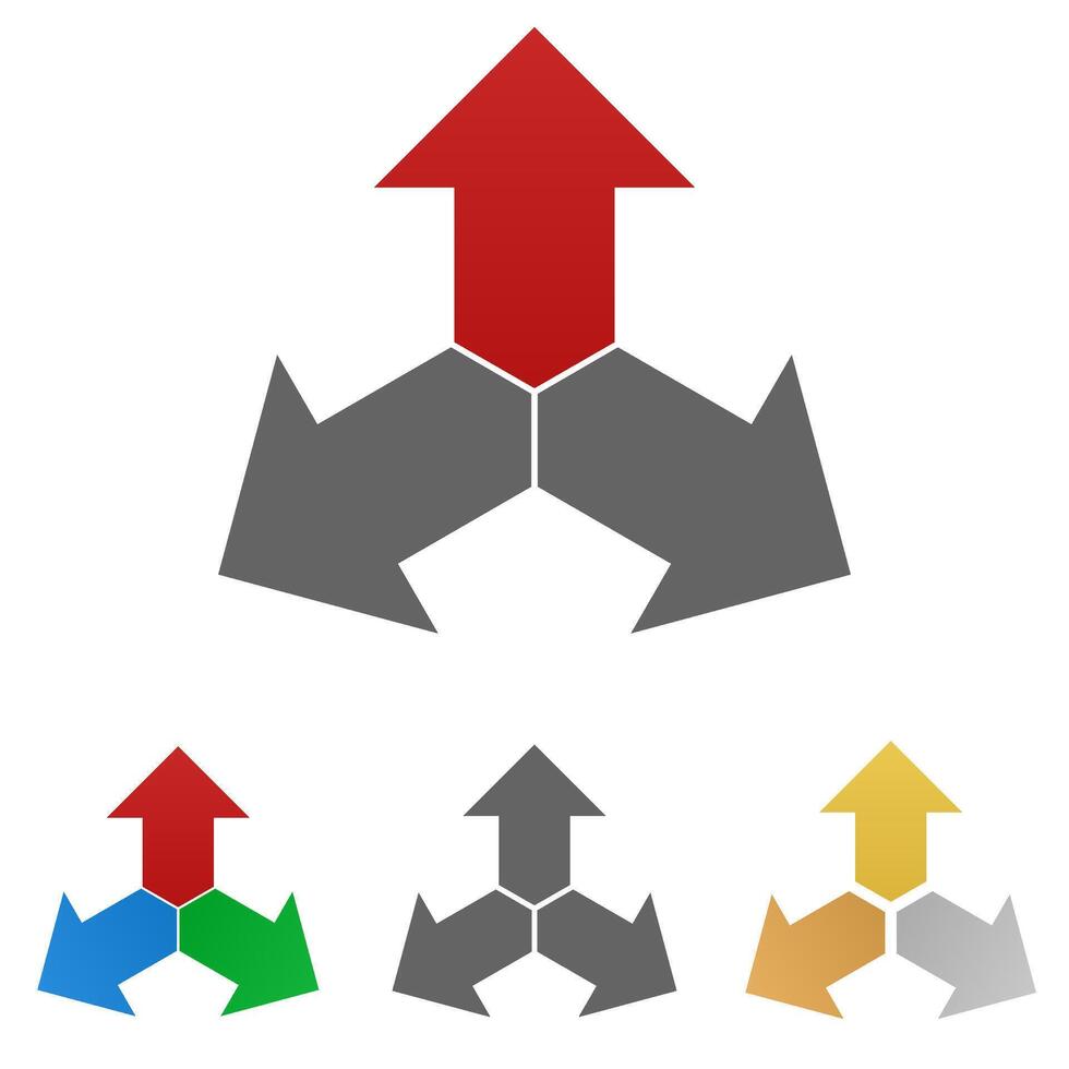 Triangular arrow logo symbol design set vector