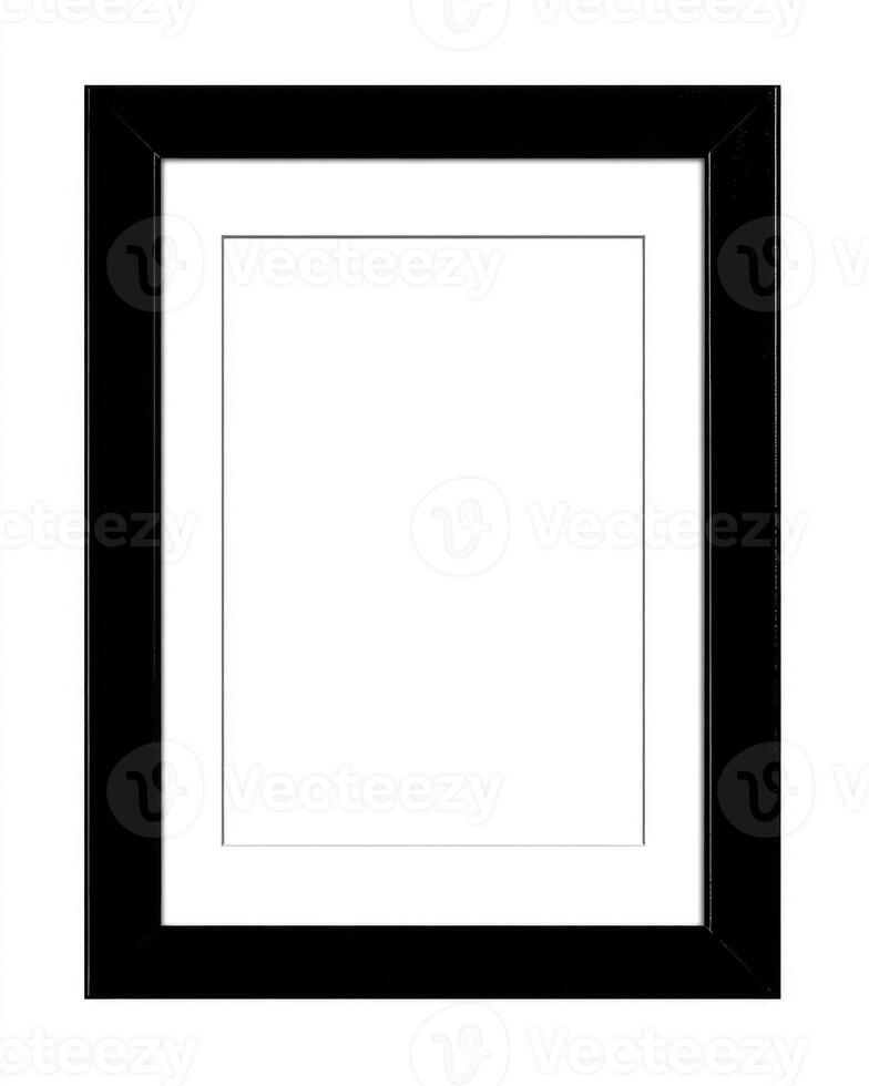 Black picture frame, rectangular, simple, empty photo