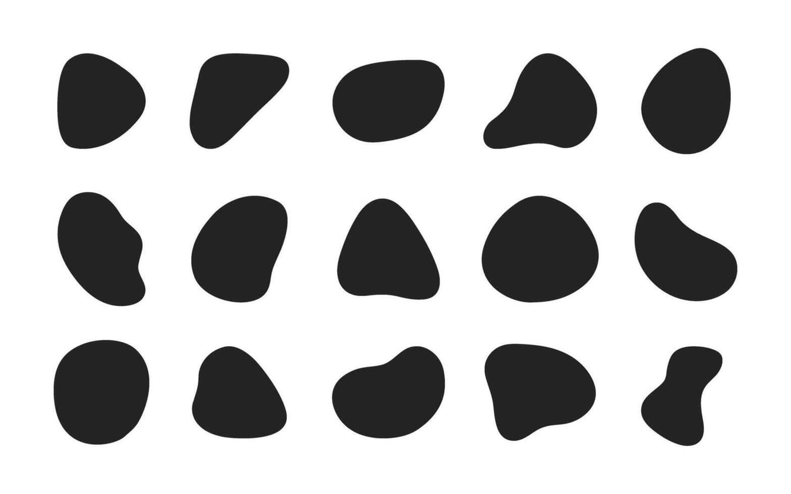 Irregular liquid fluid blob shape icon set illustration vector