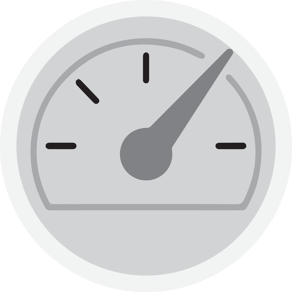 Flat Speedometer Gauge Icon for Performance and Progress Indicator vector