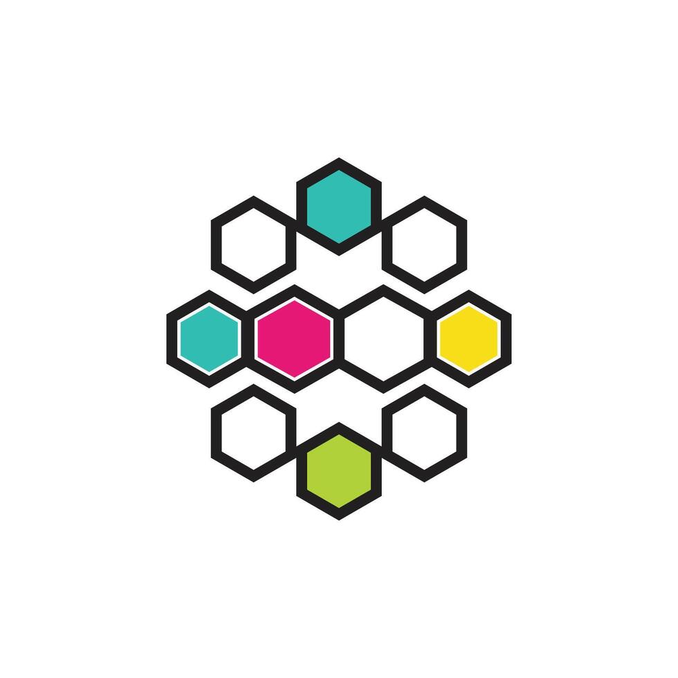 Abstract Hexagon Logo and Pattern Design vector