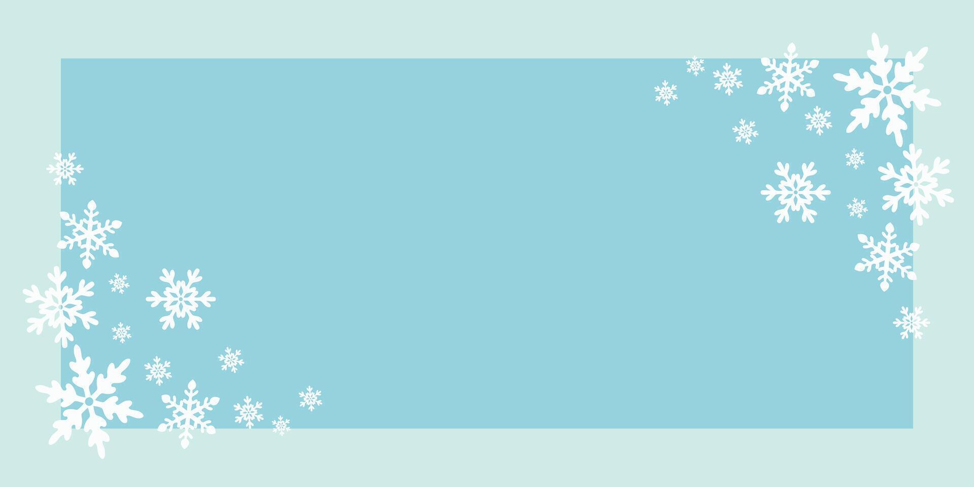 Hand drawn Snow Corner Panel, Rectangular Snow Border, Frost Corner Frame vector