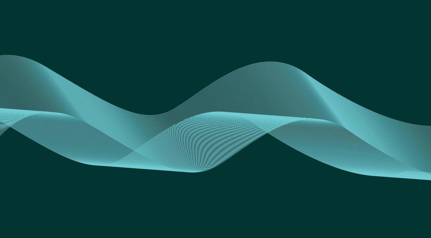Blend Wavy Lines Curved Background Cyan Abstract Design vector